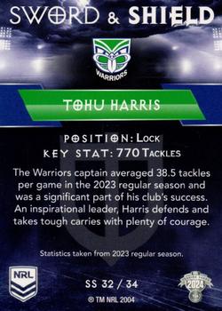 2024 NRL Traders Titanium - Sword & Shield #SS32 Tohu Harris Back